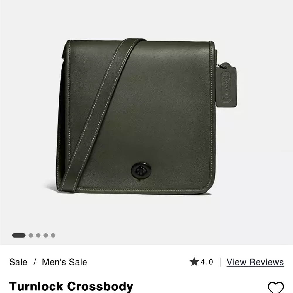 Coach Dark Green Leather Crossbody Bag - Picture 6 of 15